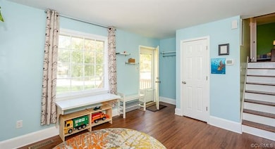 Living room with large bay window!