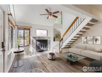 Living Room with Cozy Fireplace-Virtually Staged