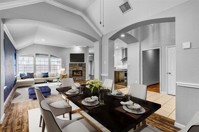 virtual staging of living room, dining and kitchen