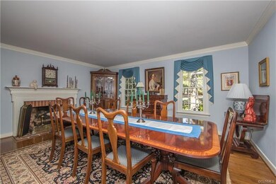 Dining Room with fireplace.