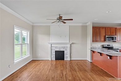 Kitchen with appliances with stainless steel finis