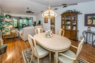 Dining room has plenty of room for your furniture.