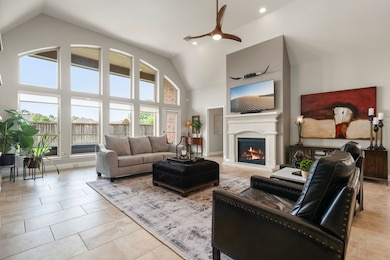 This living room is more like a GREAT room featuri
