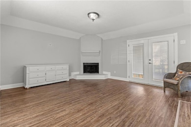 Wood burning fireplace in the living area