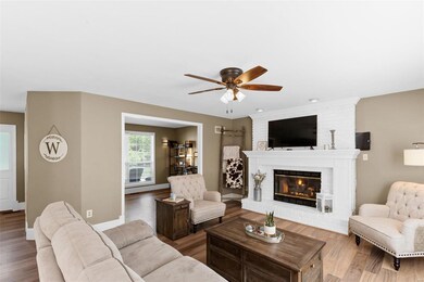 The gas fireplace keeps this family room cozy!