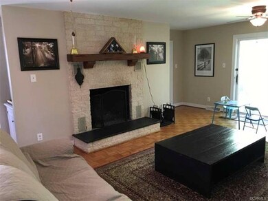 Masonry, wood-burning fireplace, parquet floor, an