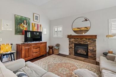 A big gas fireplace keeps things cozy during cooler months!