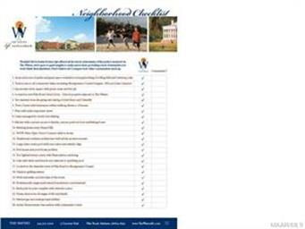 Neighborhood checklist of amenities