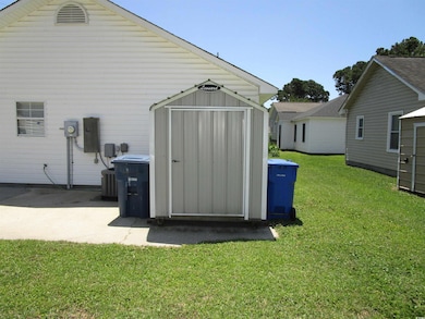 View of shed with central air condition unit