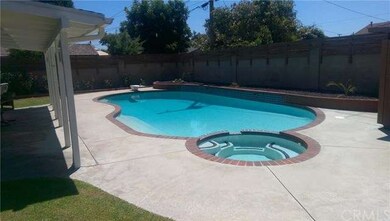 View from Kitchen / patio of swimming pool and spa. Extremely quiet and pleasant. 