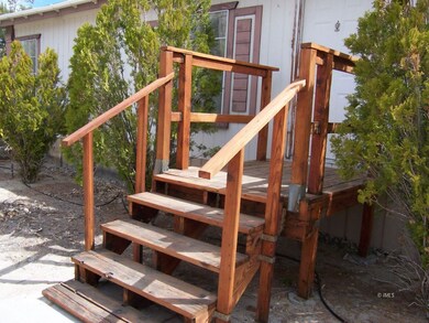 Newly re-done wood entry stairs
