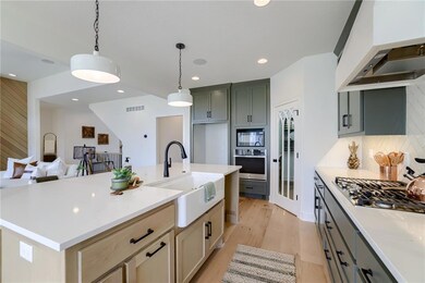 Kitchen island with farm sink