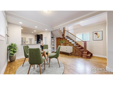 Grand hardwood staircase