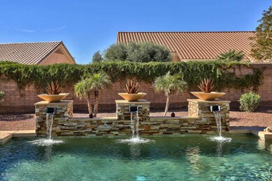 Sparkling Pool with Water Features