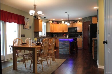 Eat-in kitchen, slate kitchen island with under is