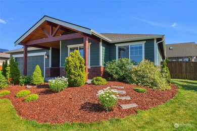 Low maintenance landscaping with underground sprinklers.