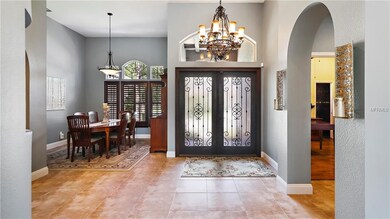 Entry with chandelier