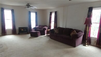 Living area is large with a gas-fireplace and lots