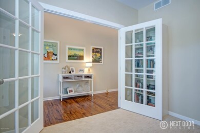 6 Glass french doors from flex room to f