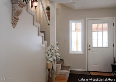 Hardwood floors in entry