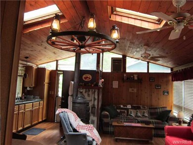 Great Room. Hardwood floors, pine cathedral ceilin