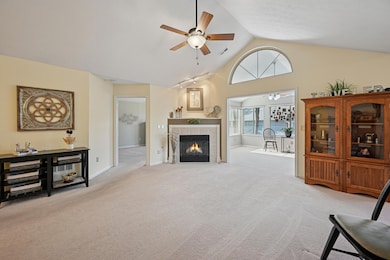 Living Room with Cathedral Ceilings