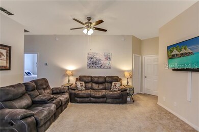 Living Room Area with 3 Bedrooms in the rear
