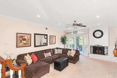 Living room with French doors and fireplace