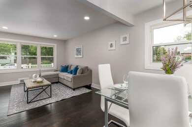 View of living room from dining area