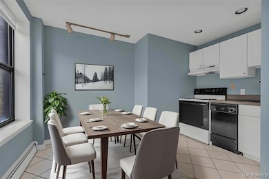 Virtually staged dining area