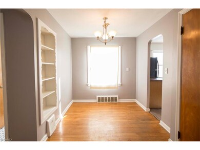 Dining room with built-in shelving