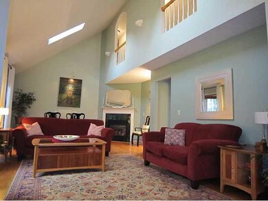 Living Room. Living room/dining room with vaulted 