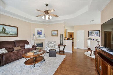 Living Area with Tray Ceilings