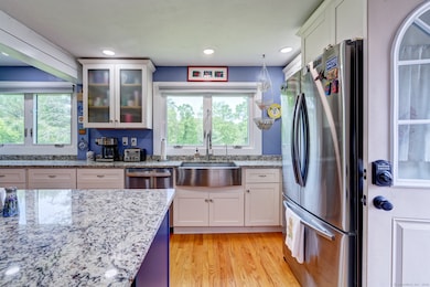 Beautiful stainless farmhouse sink.