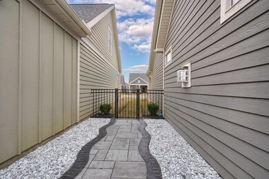 Fenced courtyard with gate