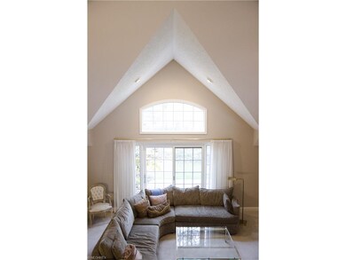 Look down into the expansive great room from the l