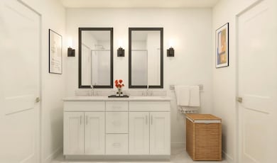 Primary bath with dual sinks