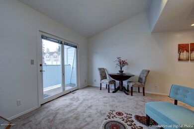 Sliding door to private deck.  Mountain