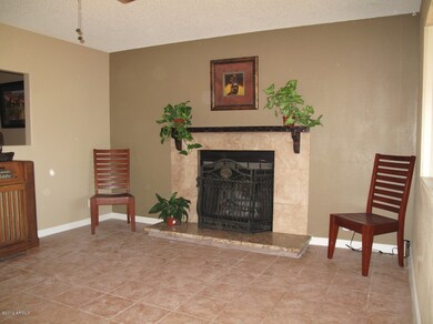 Living room with fireplace