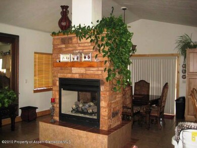 Rock fireplace
