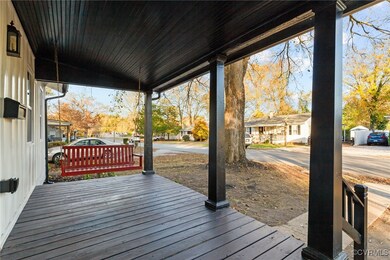 Wooden deck with a porch