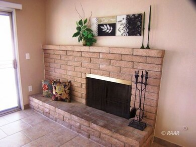 Family area and fireplace