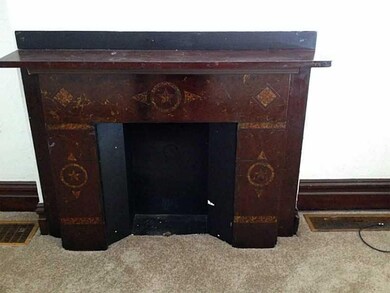 Living Room. Marble Mantle