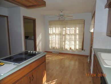 kitchen and eating area