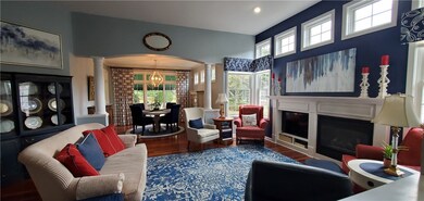 Great room with built-ins and fireplace
