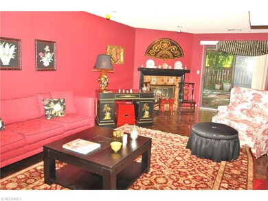 The well placed corner fireplace can be viewed fro