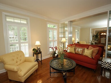 Glass shelves on accent wall.