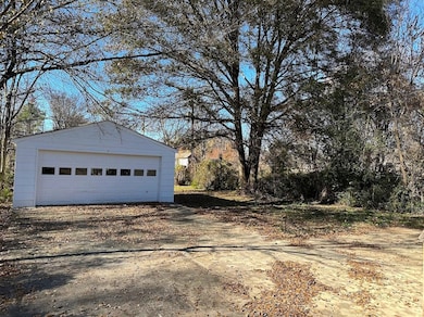 View of detached garage