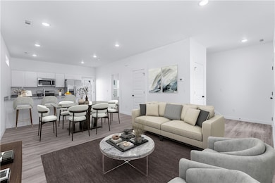 Virtually staged room of same floor plan