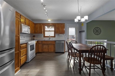 Kitchen with access to deck. 